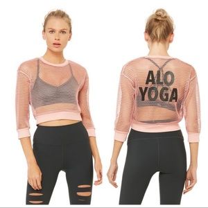 NWT ALO YOGA Meah Pull Over  Crop Top